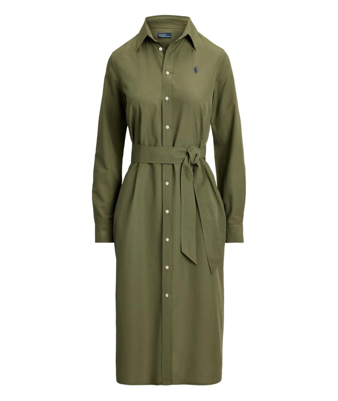 POLO RALPH LAUREN Зеленые хлопковое платье, фото 1