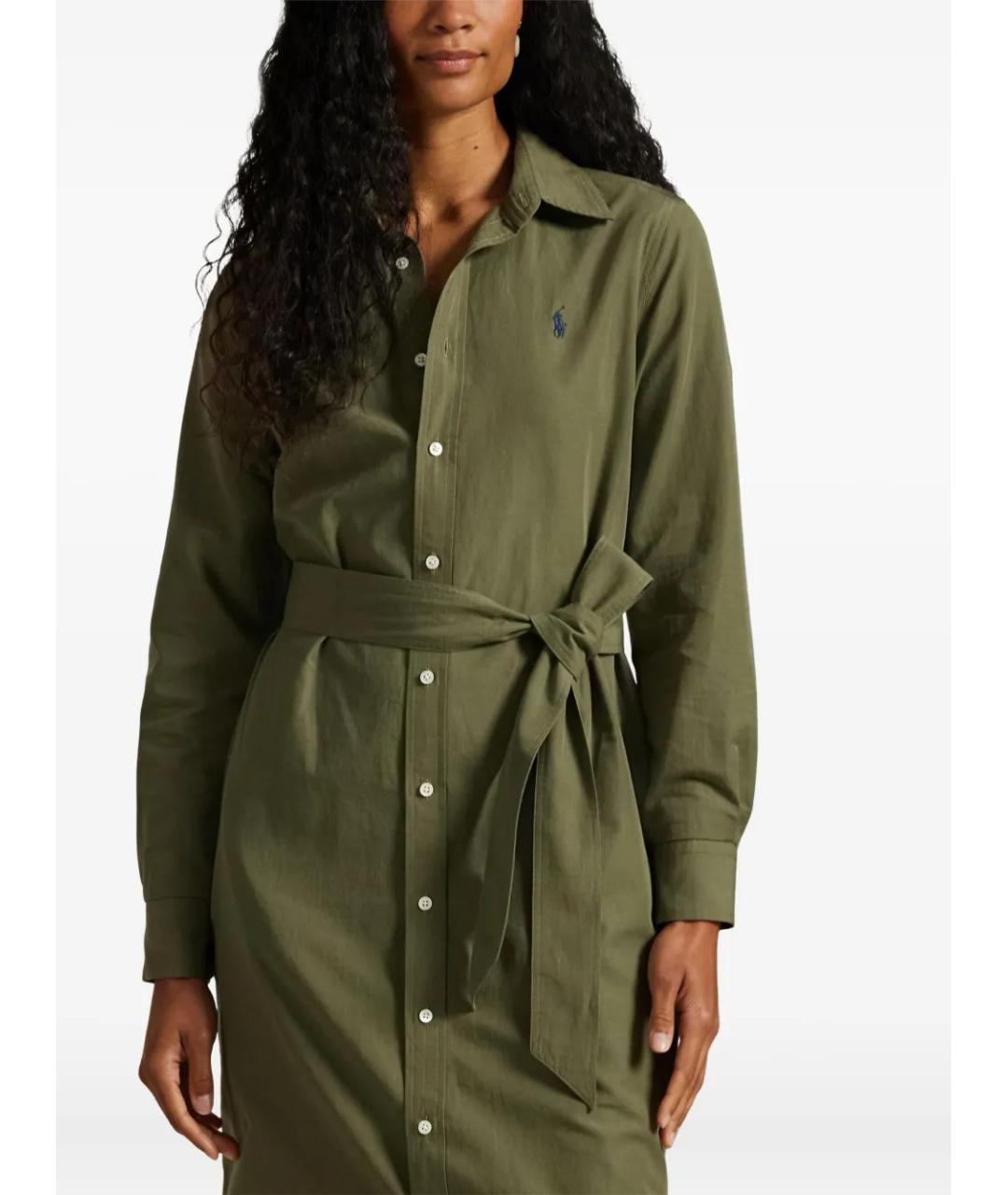 POLO RALPH LAUREN Зеленые хлопковое платье, фото 4