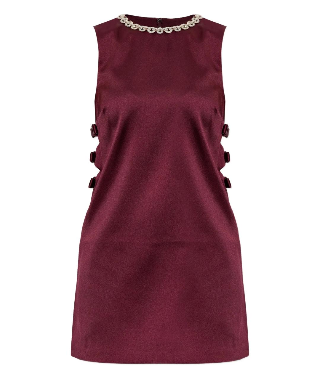 SELF-PORTRAIT Бордовое полиэстеровое коктейльное платье, фото 1