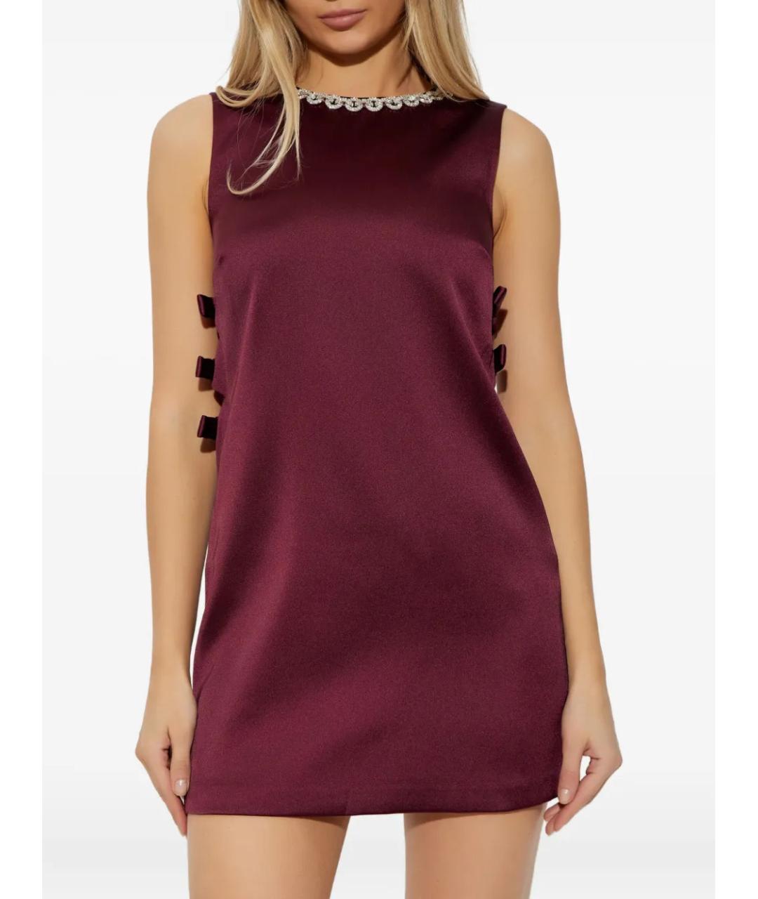 SELF-PORTRAIT Бордовое полиэстеровое коктейльное платье, фото 3