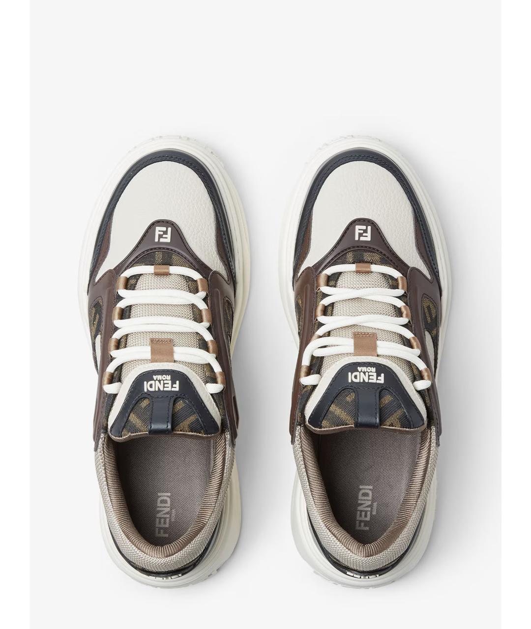 FENDI Мульти кожаные низкие кроссовки / кеды, фото 4