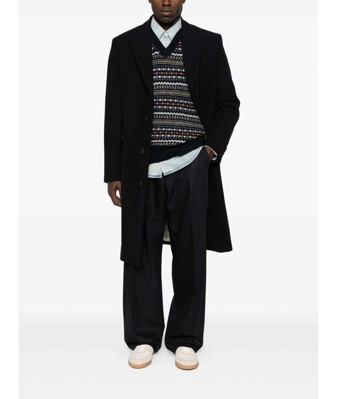 GOLDEN GOOSE DELUXE BRAND Синее шерстяное пальто, фото 2