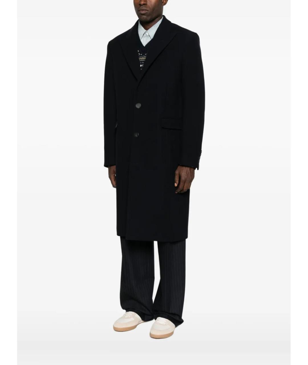 GOLDEN GOOSE DELUXE BRAND Синее шерстяное пальто, фото 3