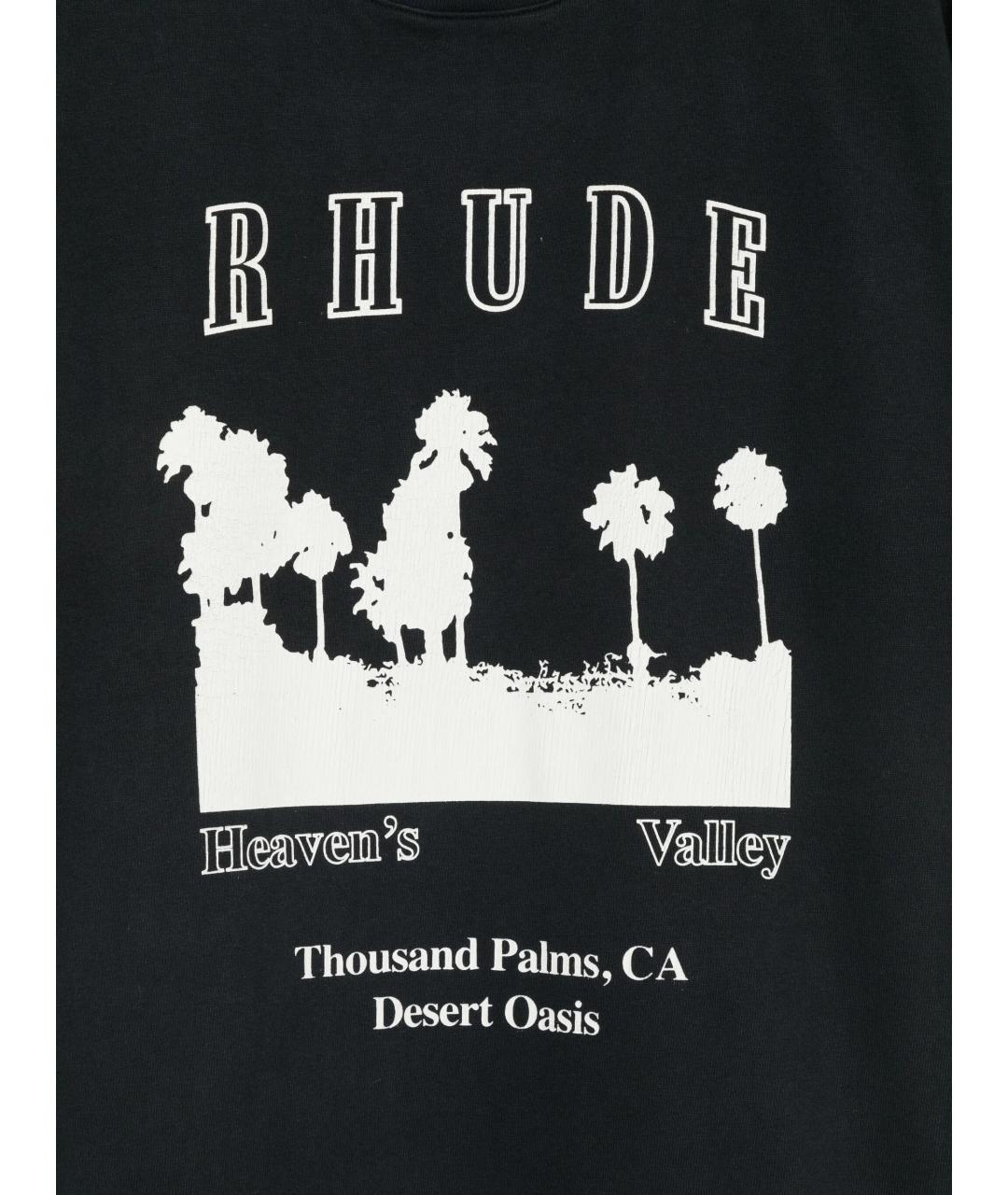 RHUDE Черная хлопковая футболка, фото 3