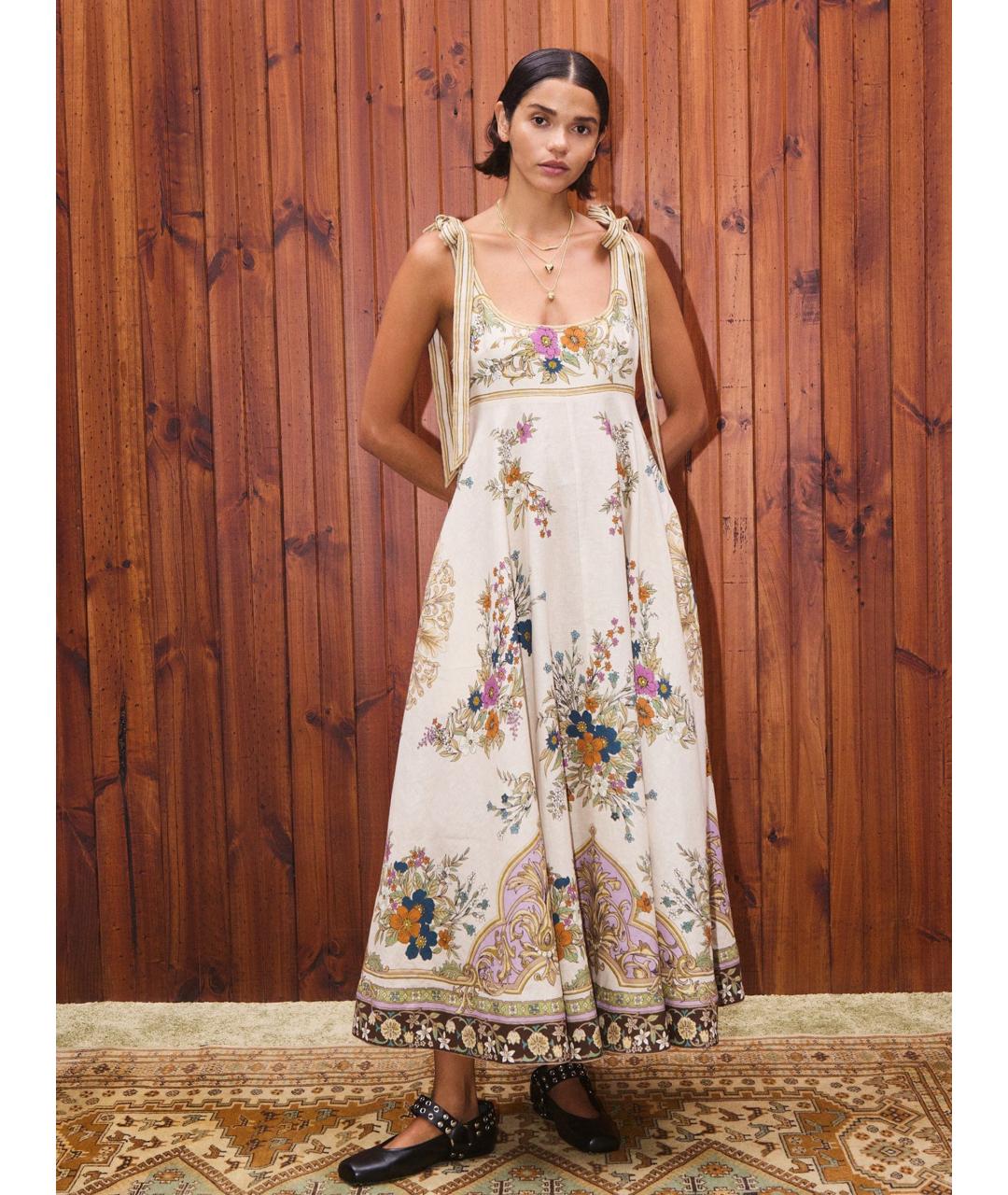 Alemais Мульти льняное повседневное платье, фото 2