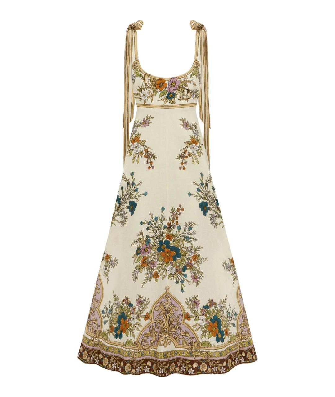 Alemais Мульти льняное повседневное платье, фото 1