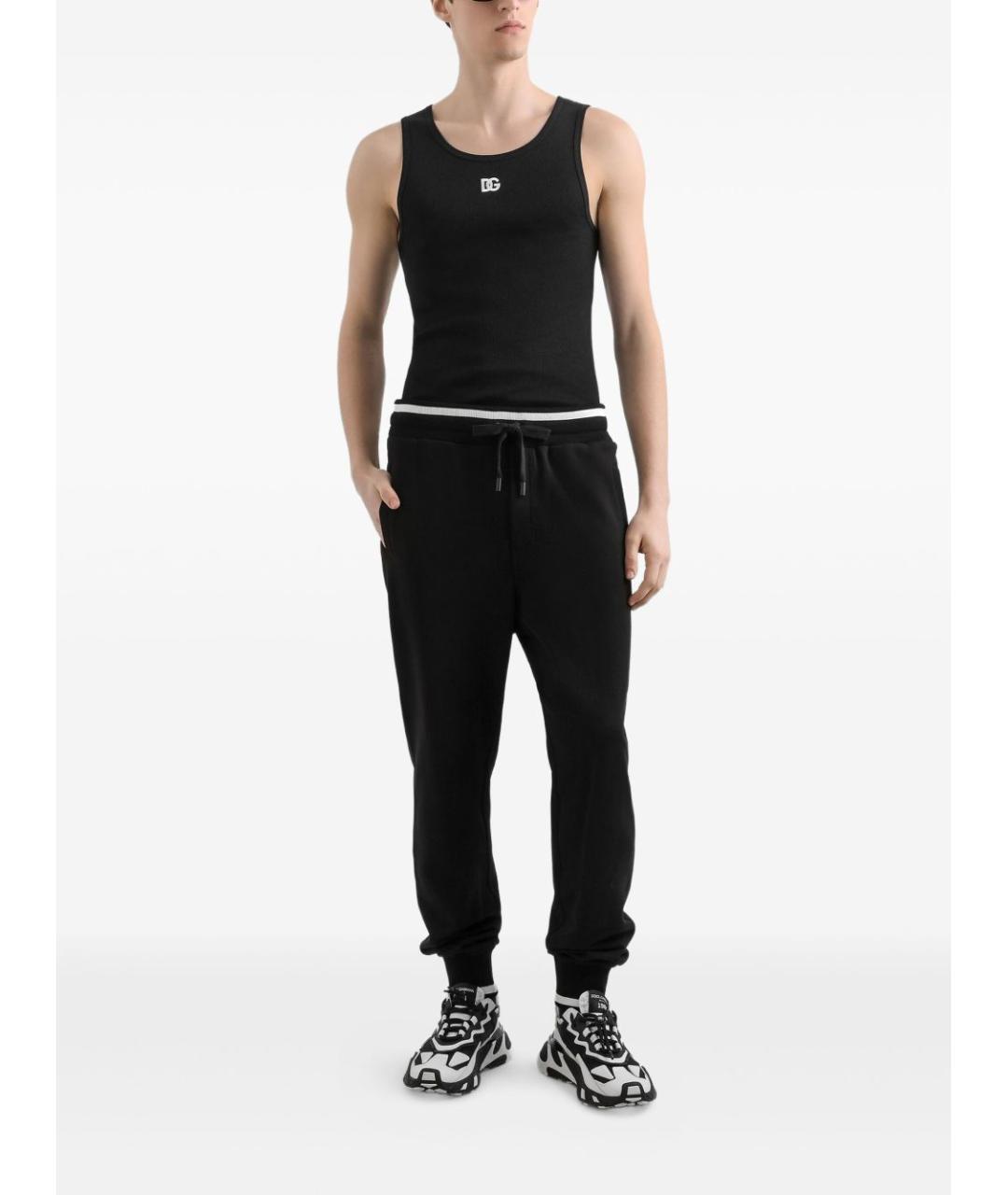 DOLCE&GABBANA Черная хлопковая майка, фото 2