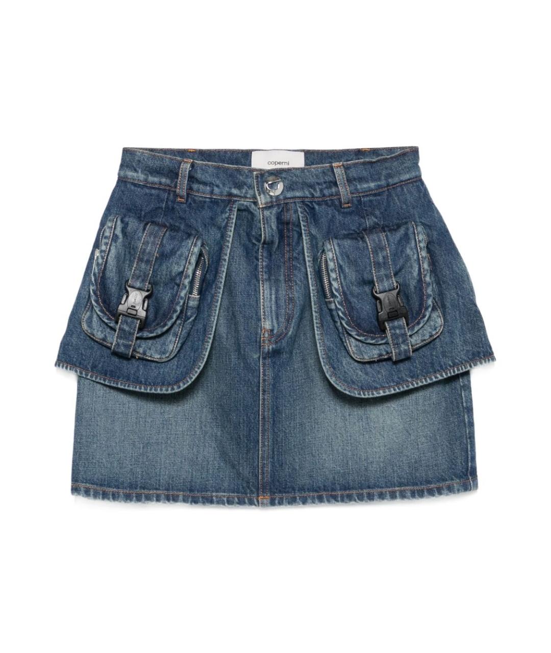 COPERNI Синяя хлопковая юбка мини, фото 1
