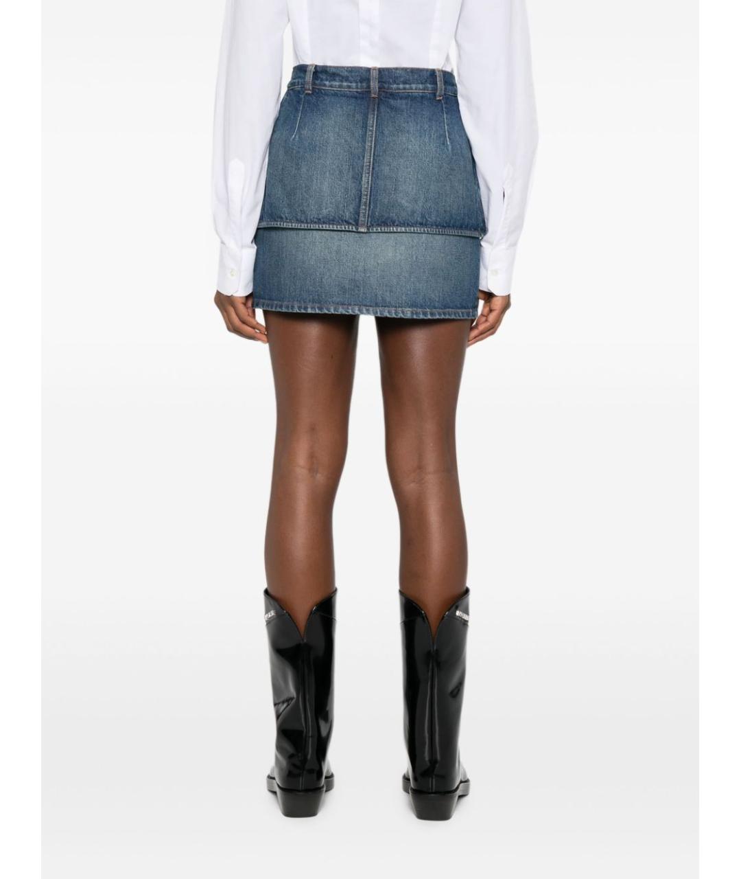 COPERNI Синяя хлопковая юбка мини, фото 4