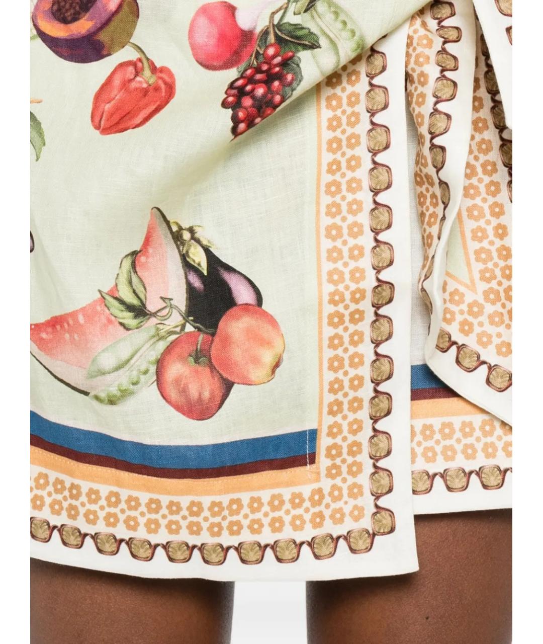 Alemais Мульти льняная юбка мини, фото 5