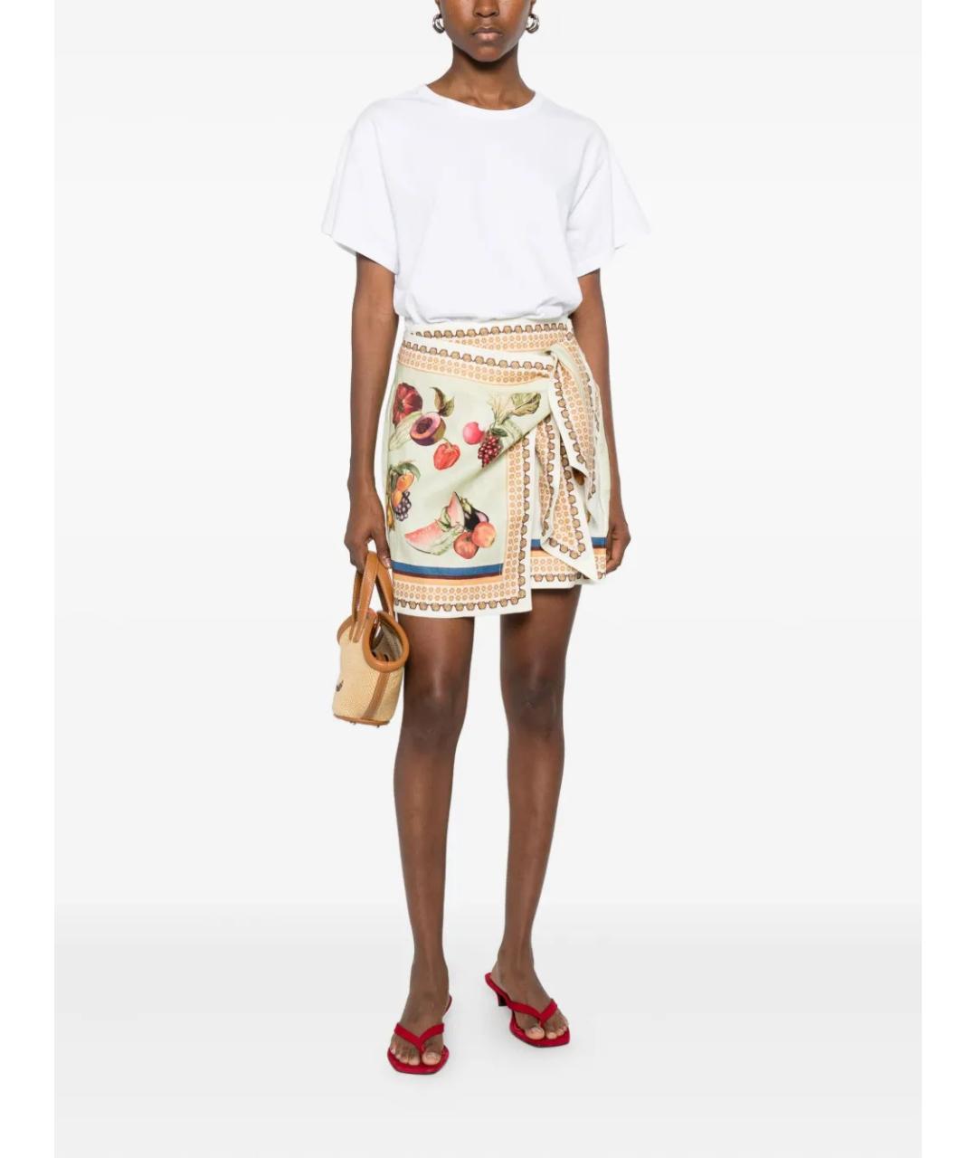 Alemais Мульти льняная юбка мини, фото 2