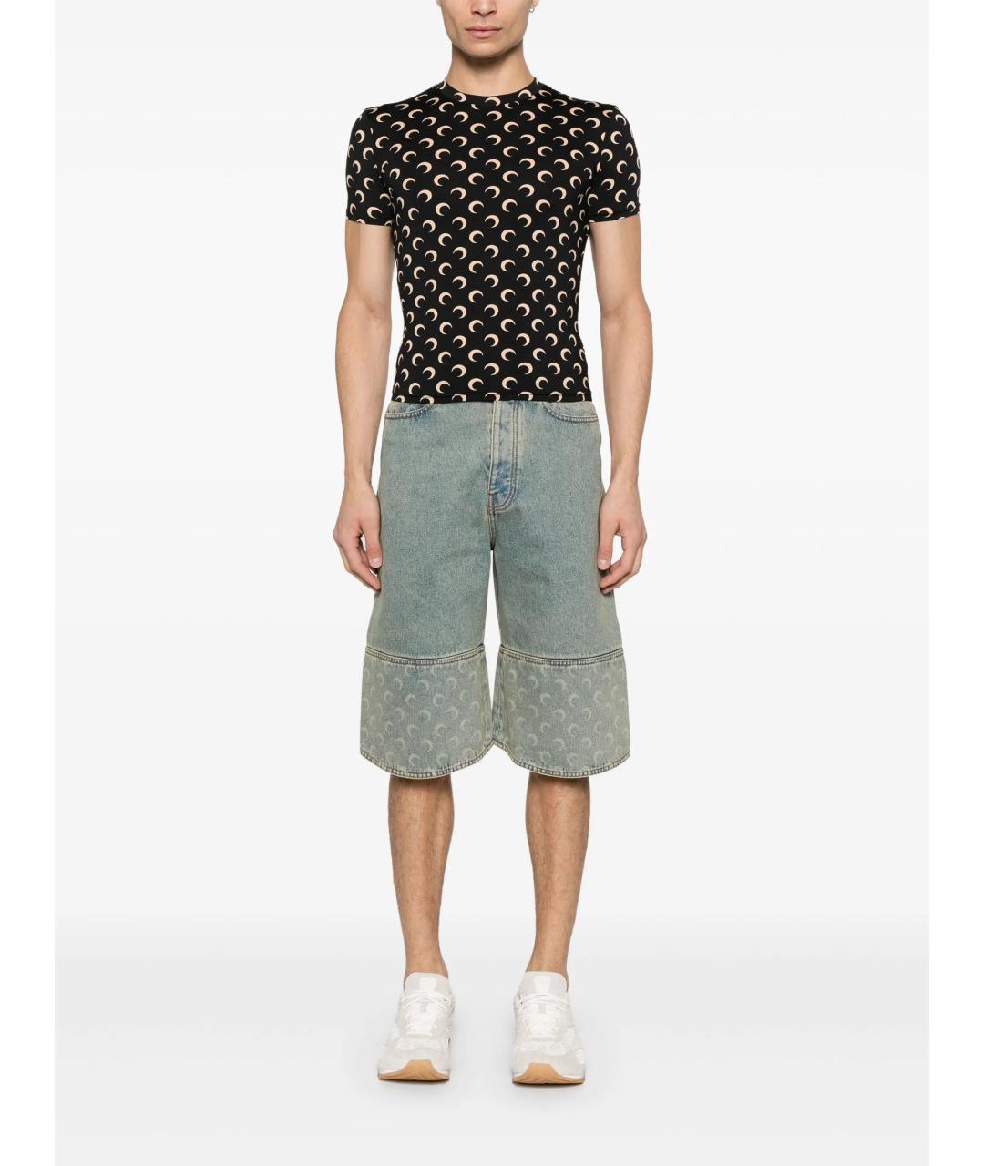 MARINE SERRE Черная полиамидовая футболка, фото 2