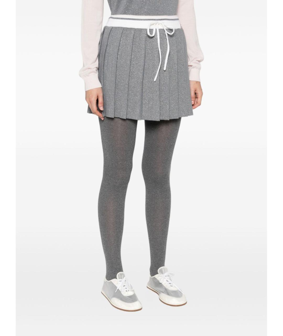 CASABLANCA Серая шерстяная юбка мини, фото 3