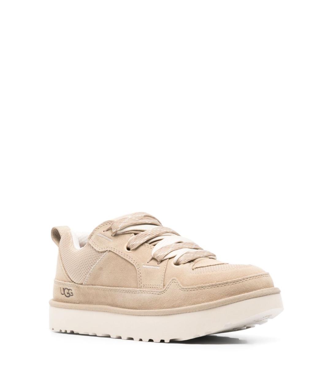UGG AUSTRALIA Бежевые замшевые низкие кроссовки / кеды, фото 2