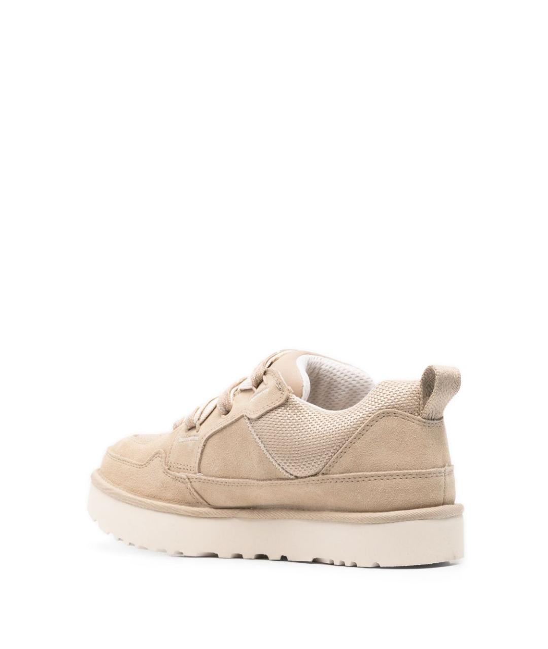 UGG AUSTRALIA Бежевые замшевые низкие кроссовки / кеды, фото 3