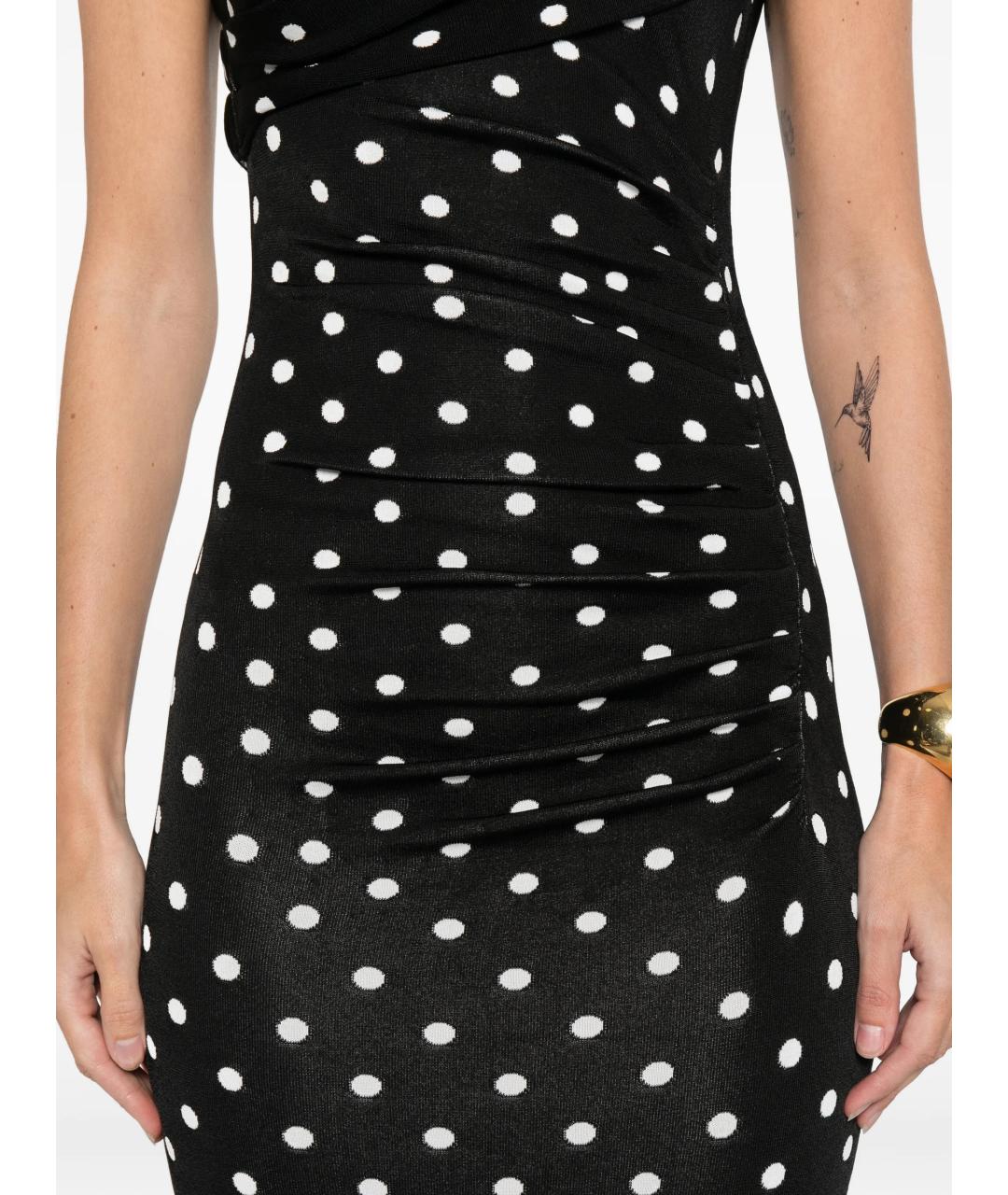 SELF-PORTRAIT Черное вискозное повседневное платье, фото 5