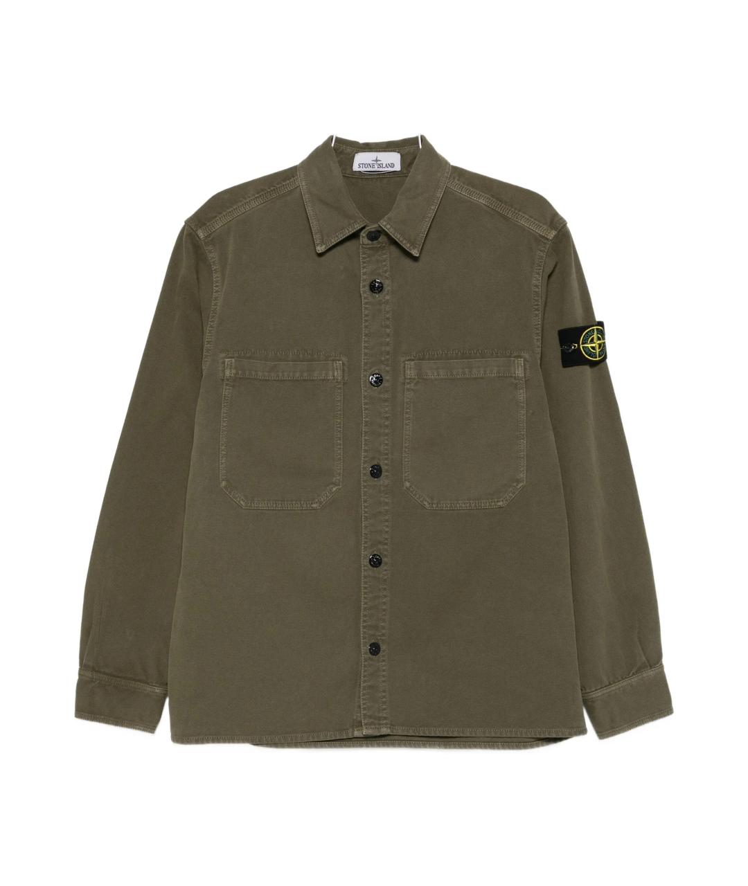 STONE ISLAND Зеленая хлопковая кэжуал рубашка, фото 1