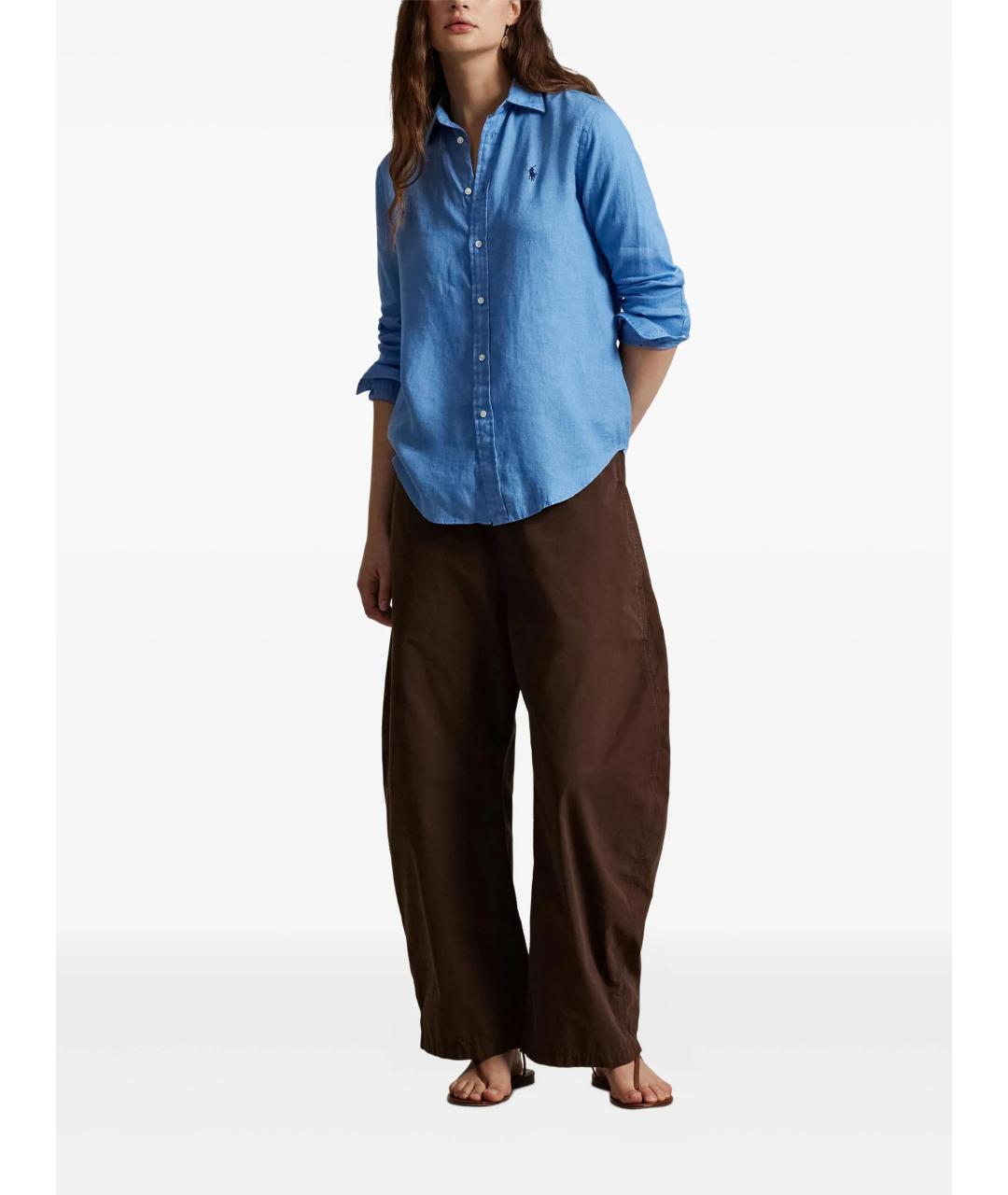 POLO RALPH LAUREN Голубая льняная рубашка, фото 2