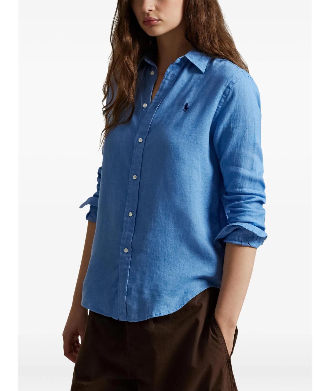 POLO RALPH LAUREN Голубая льняная рубашка, фото 3