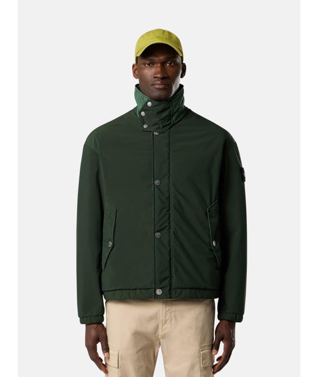 STONE ISLAND Зеленая полиэстеровая куртка, фото 2