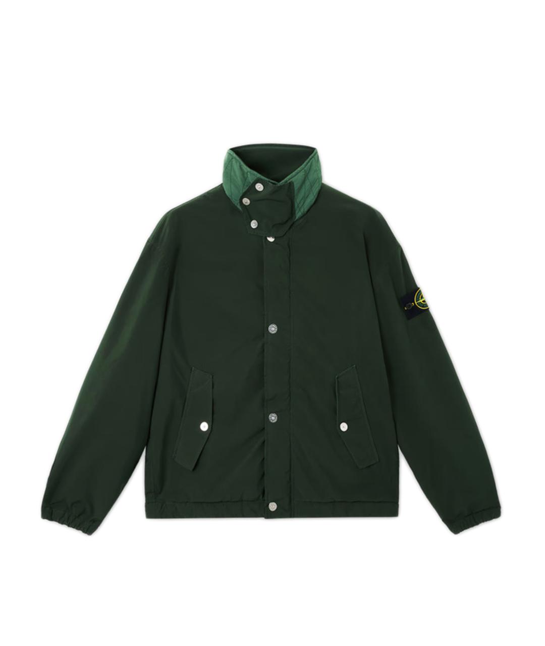STONE ISLAND Зеленая полиэстеровая куртка, фото 1