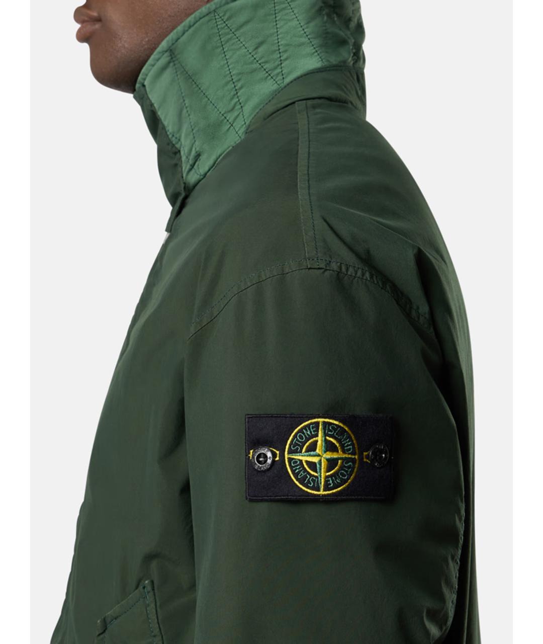 STONE ISLAND Зеленая полиэстеровая куртка, фото 4