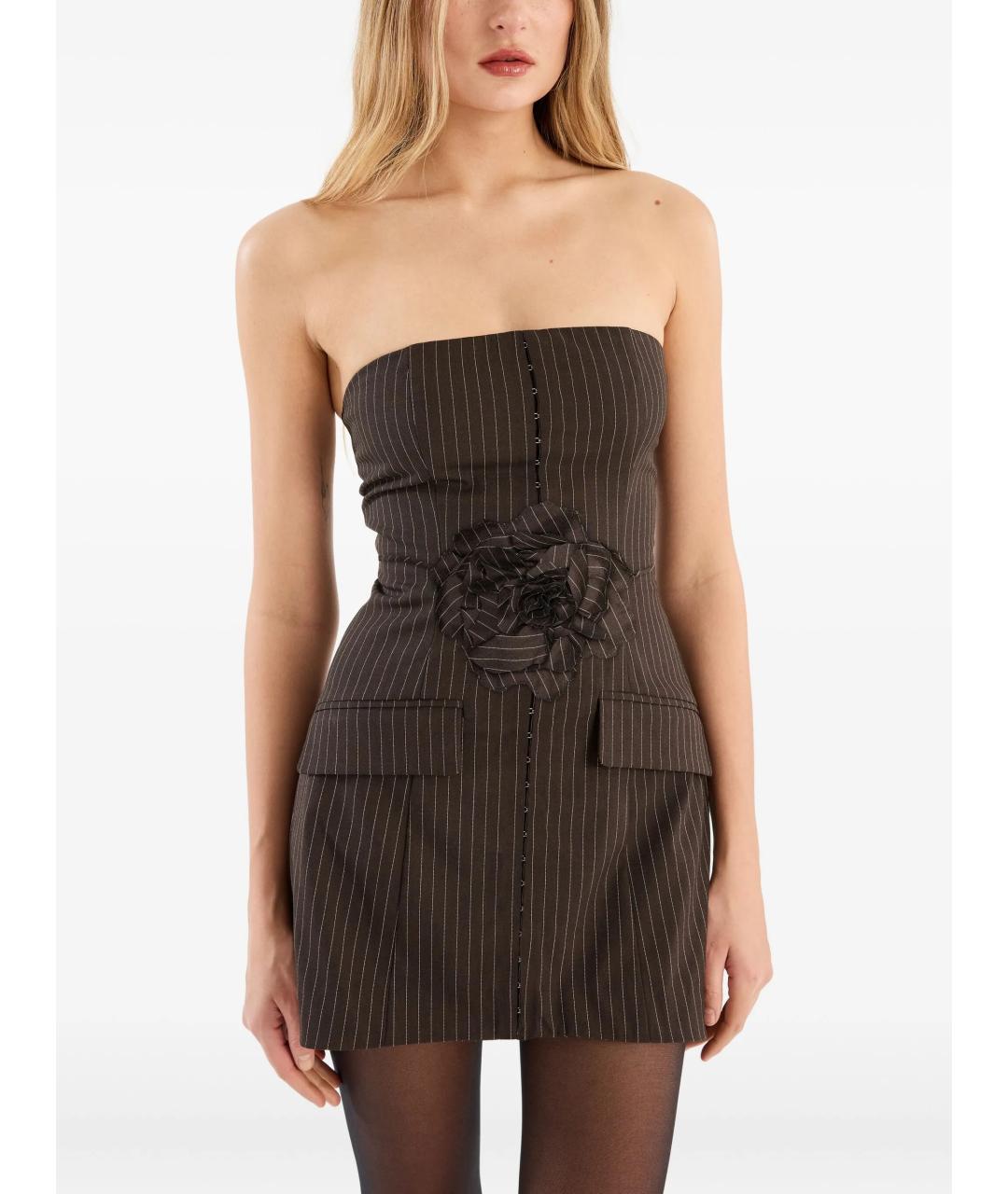 ROTATE Коричневое полиэстеровое коктейльное платье, фото 2