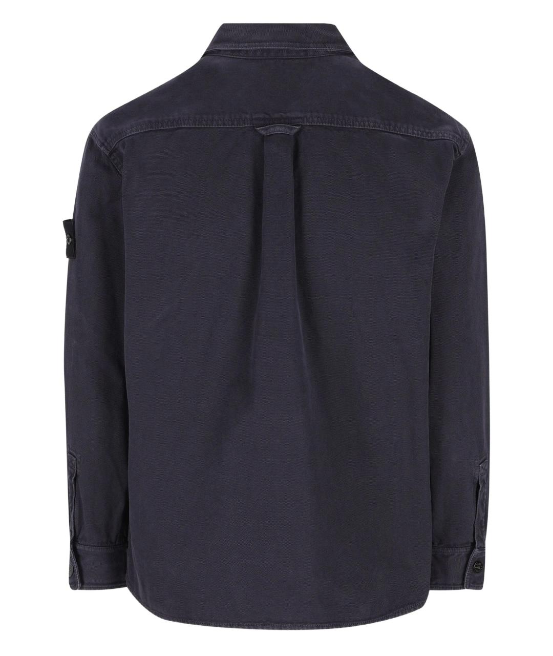STONE ISLAND Синяя хлопковая кэжуал рубашка, фото 2