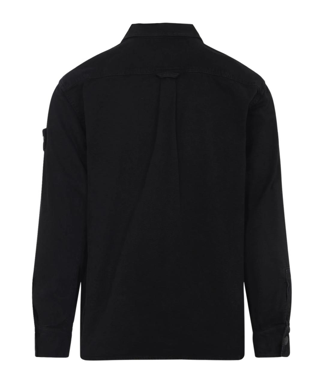 STONE ISLAND Черная хлопковая кэжуал рубашка, фото 2