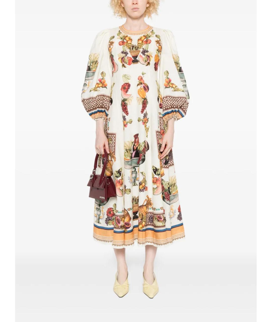 Alemais Мульти льняное повседневное платье, фото 2