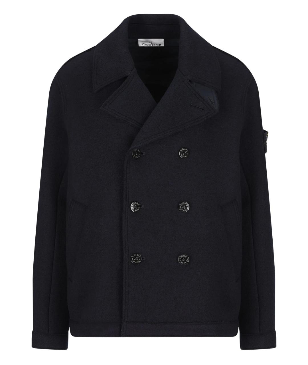 STONE ISLAND Синее шерстяное пальто, фото 1
