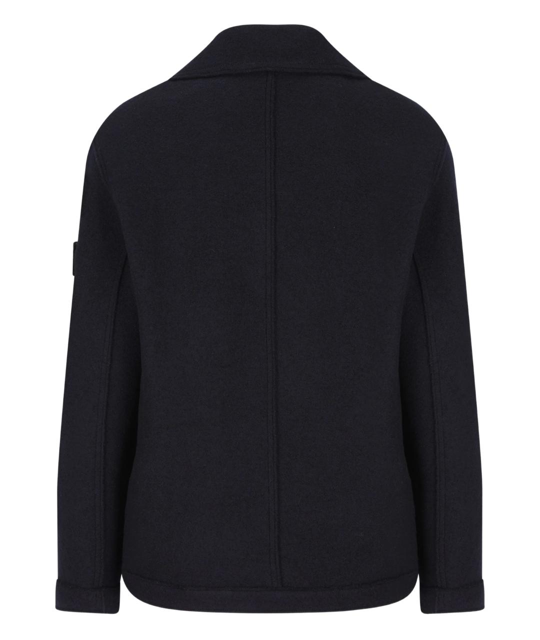 STONE ISLAND Синее шерстяное пальто, фото 2