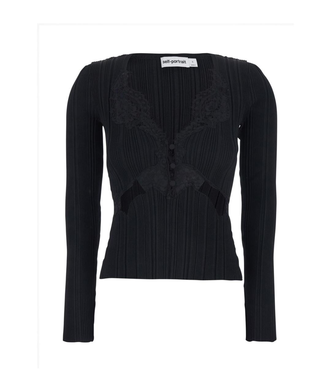SELF-PORTRAIT Черная вискозная блузы, фото 1