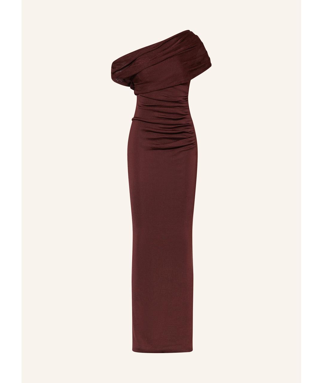 SELF-PORTRAIT Коричневое вискозное вечернее платье, фото 7