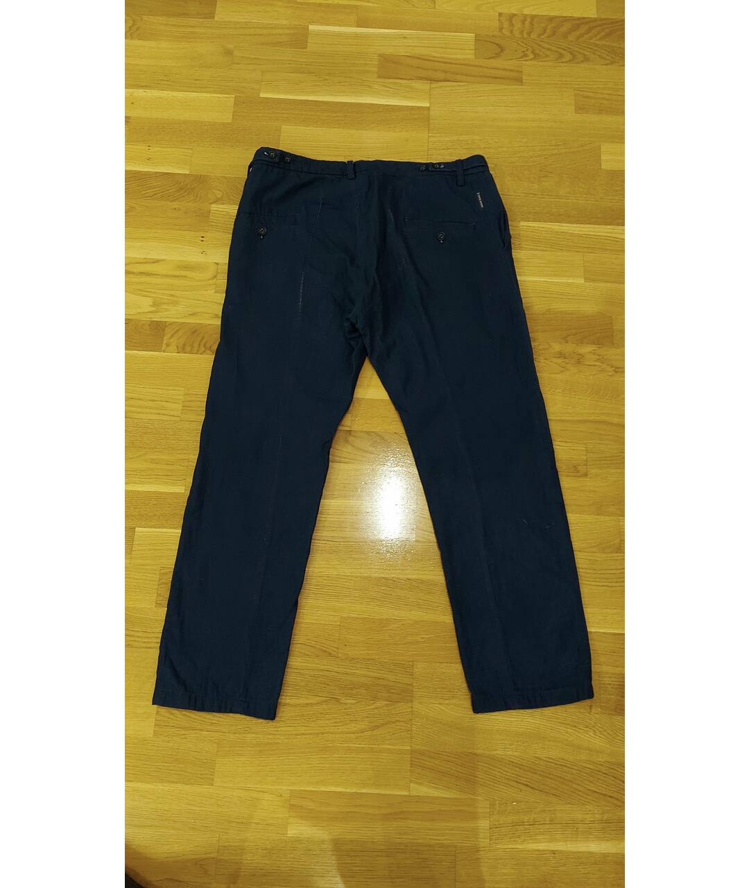 ARMANI JEANS Синие хлопковые классические брюки, фото 2