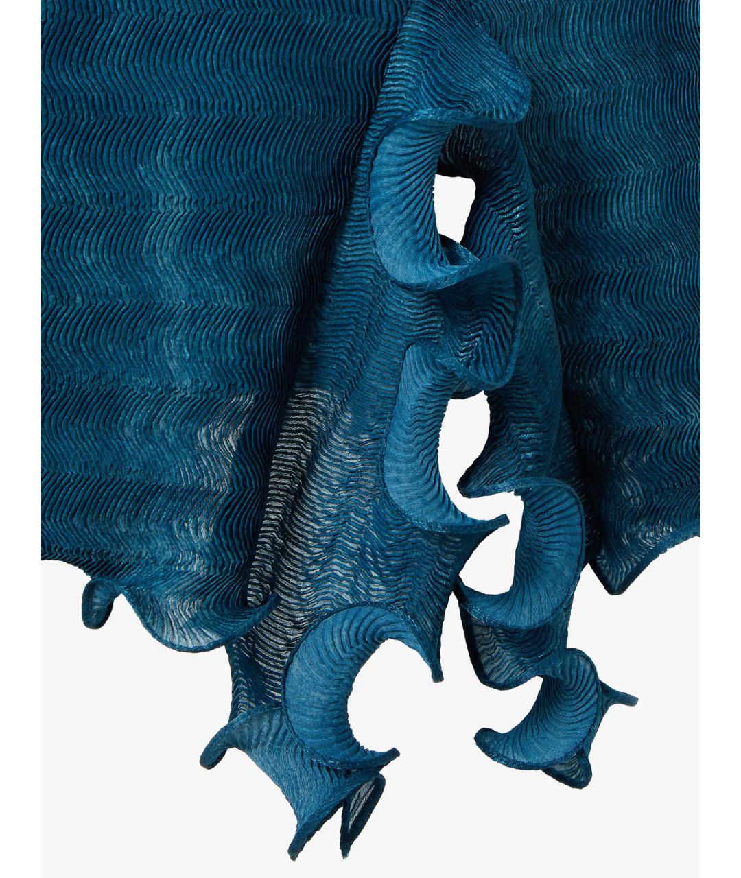 FENDI Синее полиэстеровое платье, фото 4