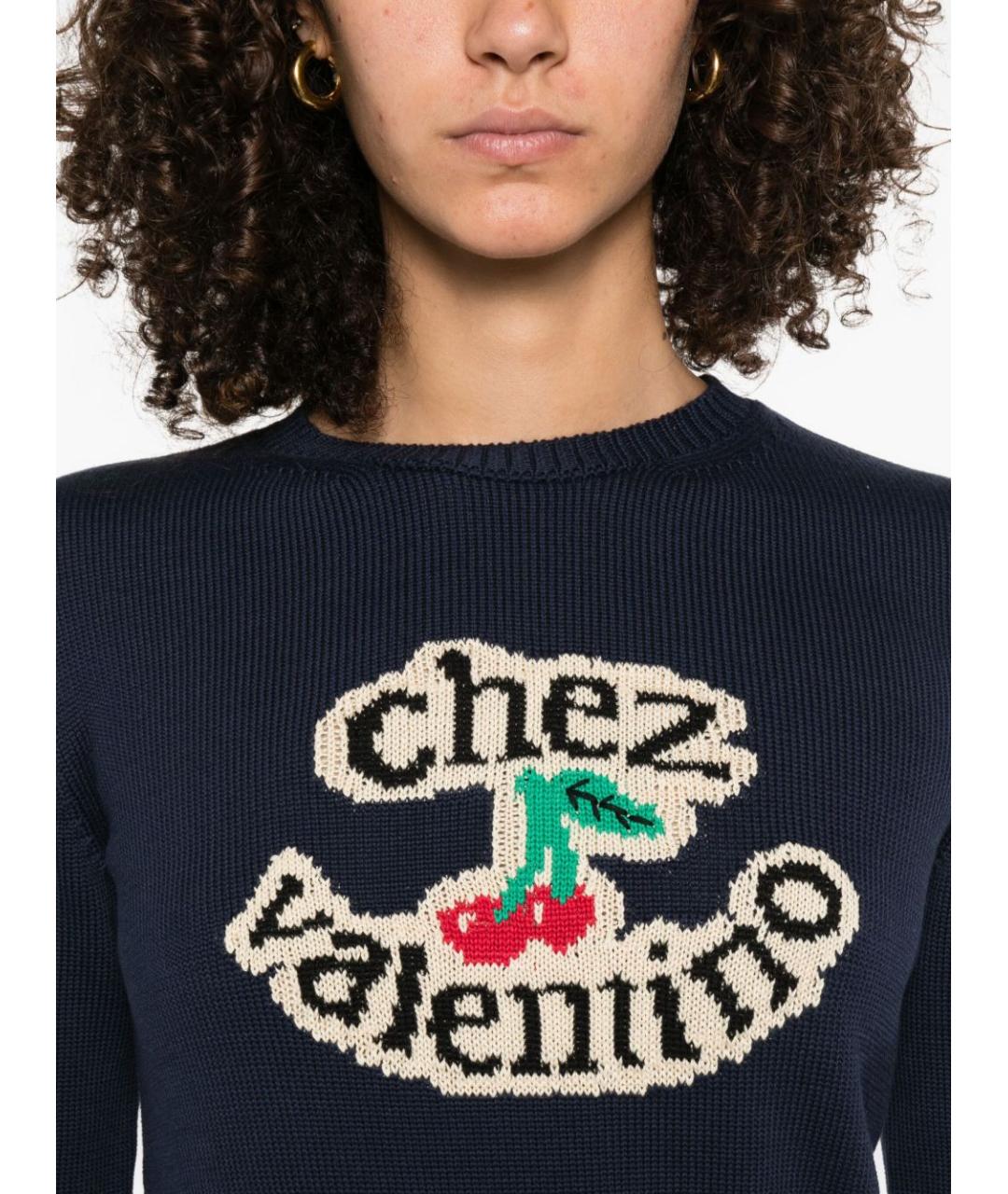 VALENTINO Синий хлопковый джемпер / свитер, фото 5