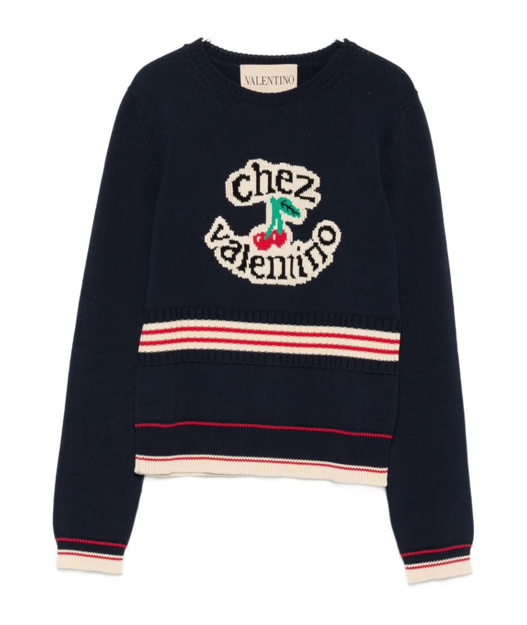 VALENTINO Синий хлопковый джемпер / свитер, фото 1