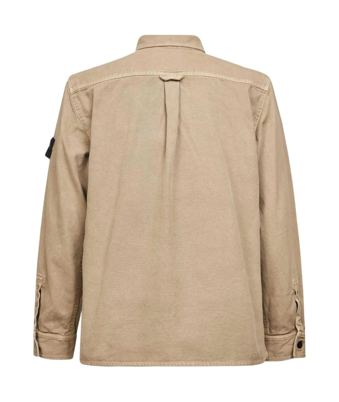 STONE ISLAND Бежевая хлопковая куртка, фото 2