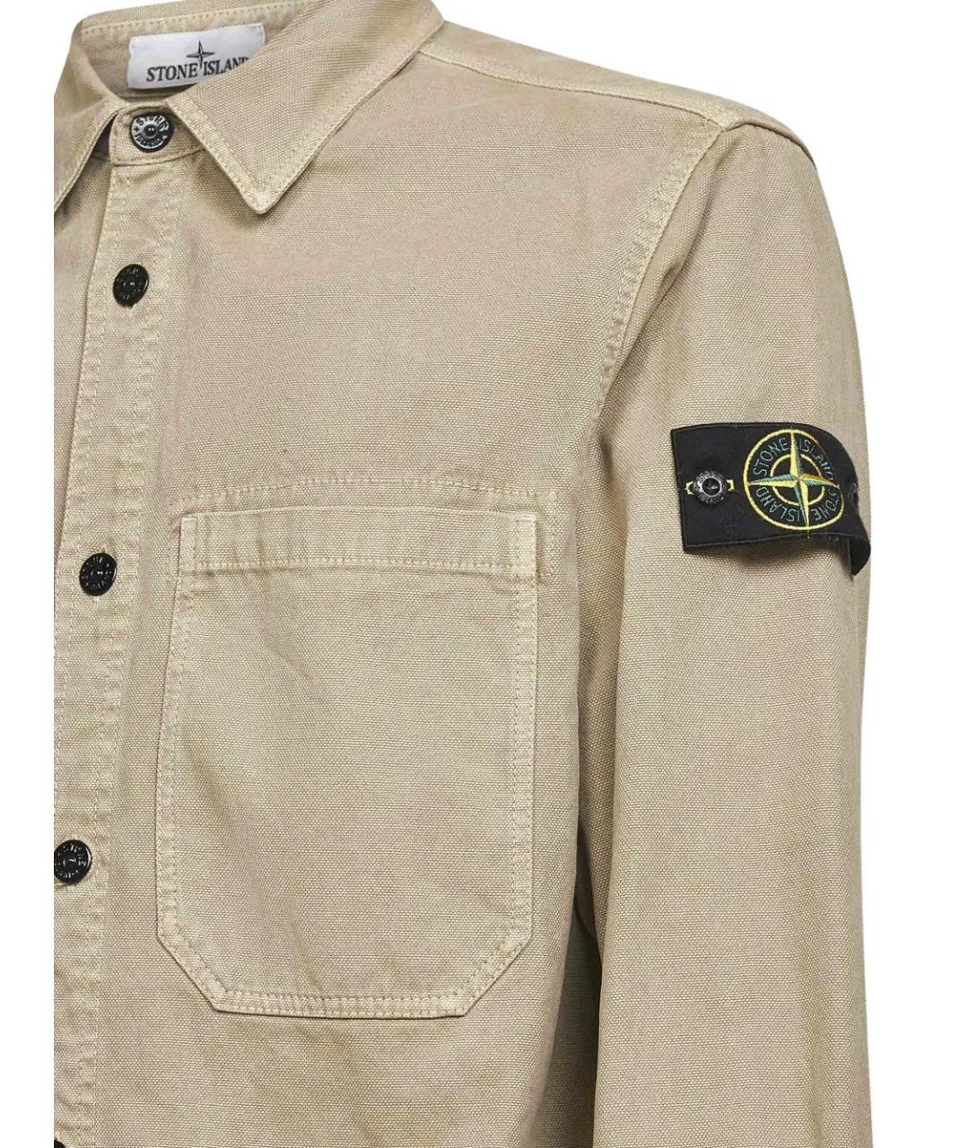 STONE ISLAND Бежевая хлопковая куртка, фото 3