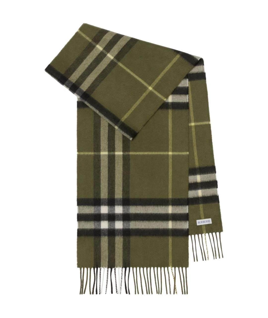 BURBERRY Зеленый кашемировый шарф, фото 1