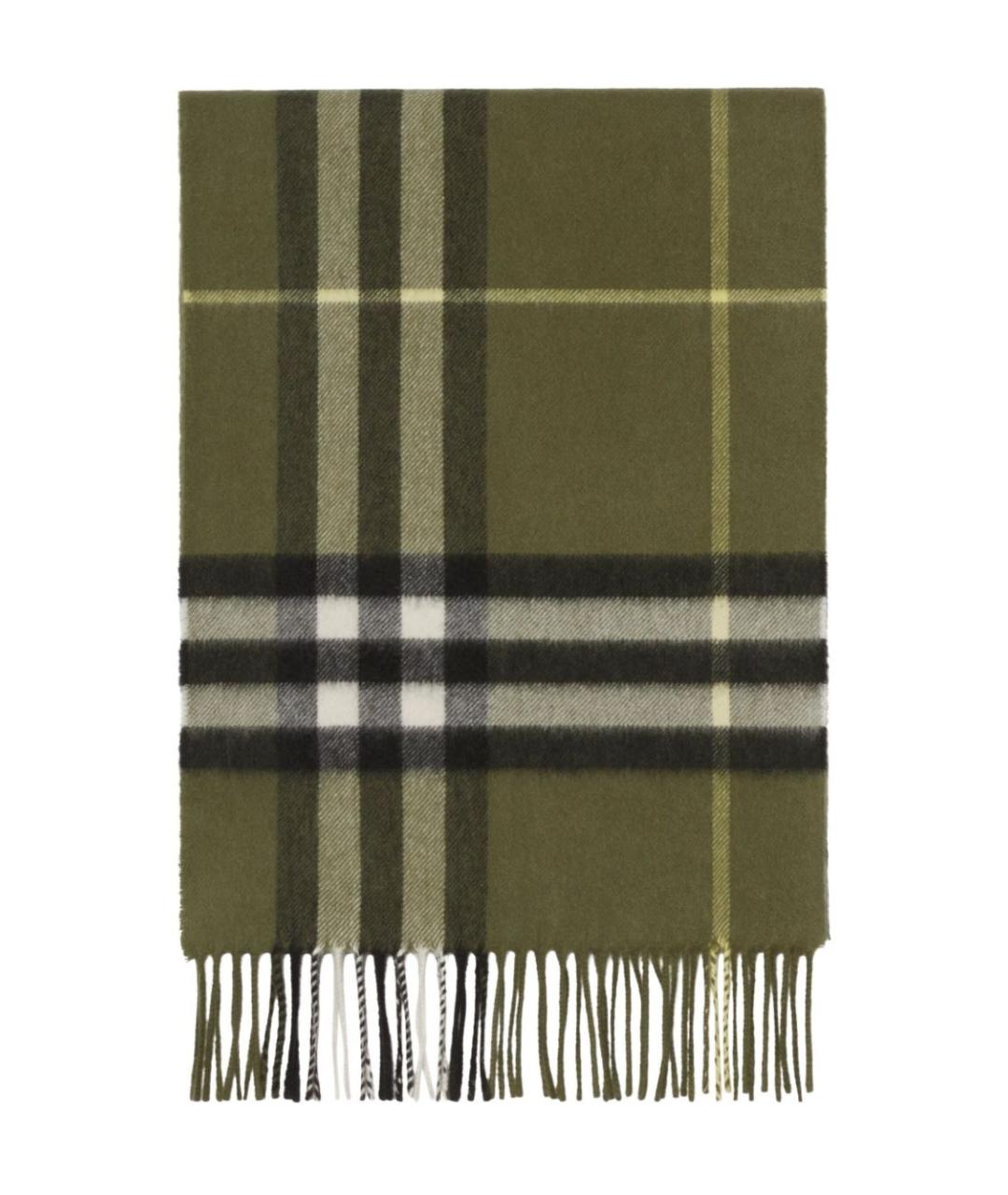 BURBERRY Зеленый кашемировый шарф, фото 2