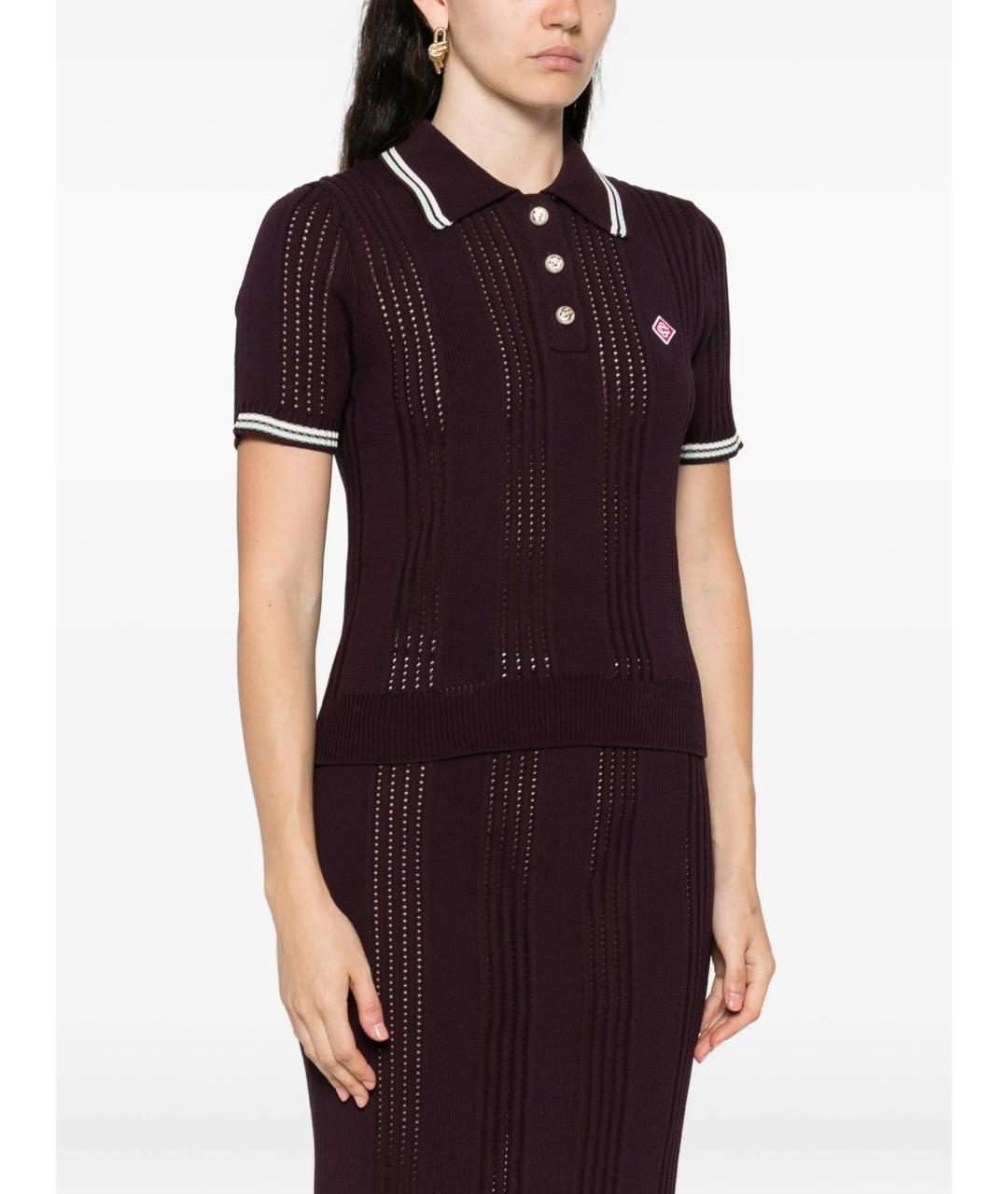 CASABLANCA Бордовая хлопковая футболка, фото 3