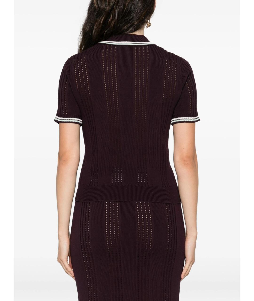 CASABLANCA Бордовая хлопковая футболка, фото 4