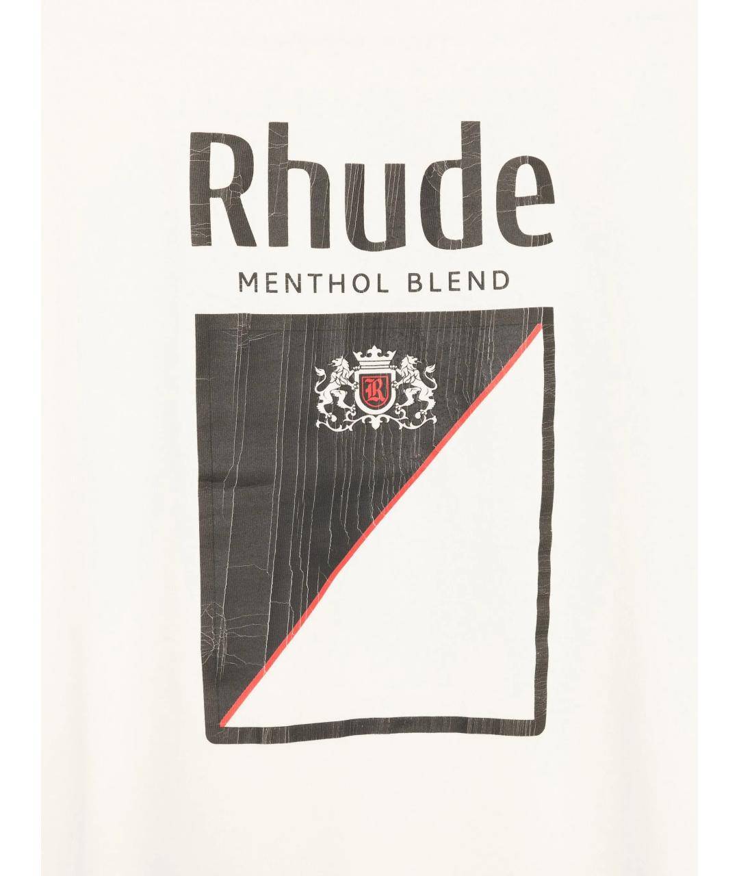 RHUDE Белая хлопковая футболка, фото 3