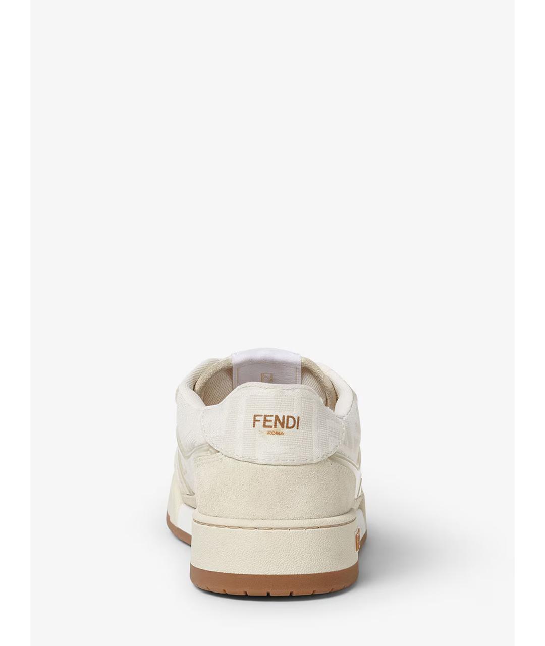 FENDI Бежевые текстильные низкие кроссовки / кеды, фото 3