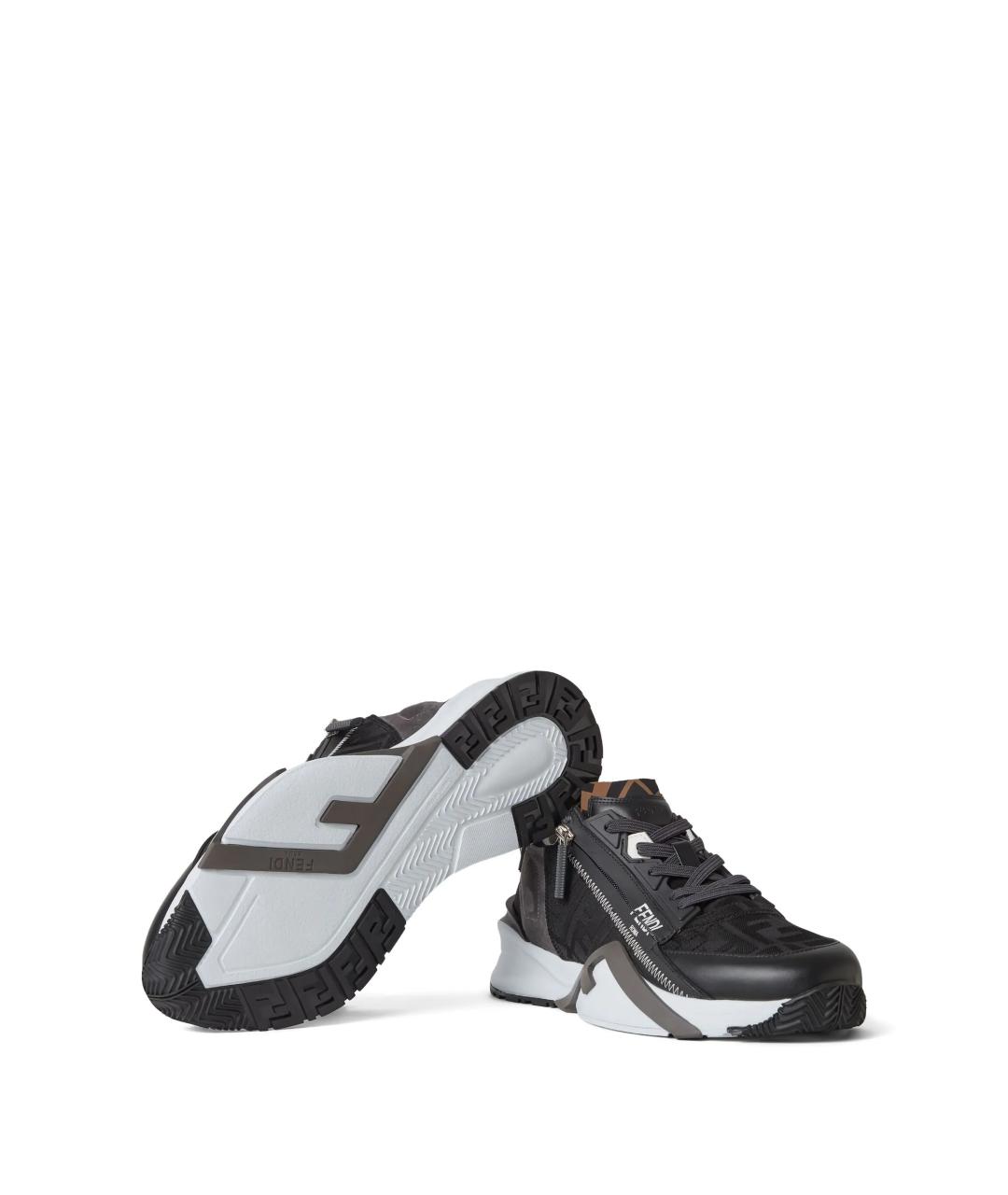 FENDI Серые текстильные низкие кроссовки / кеды, фото 3