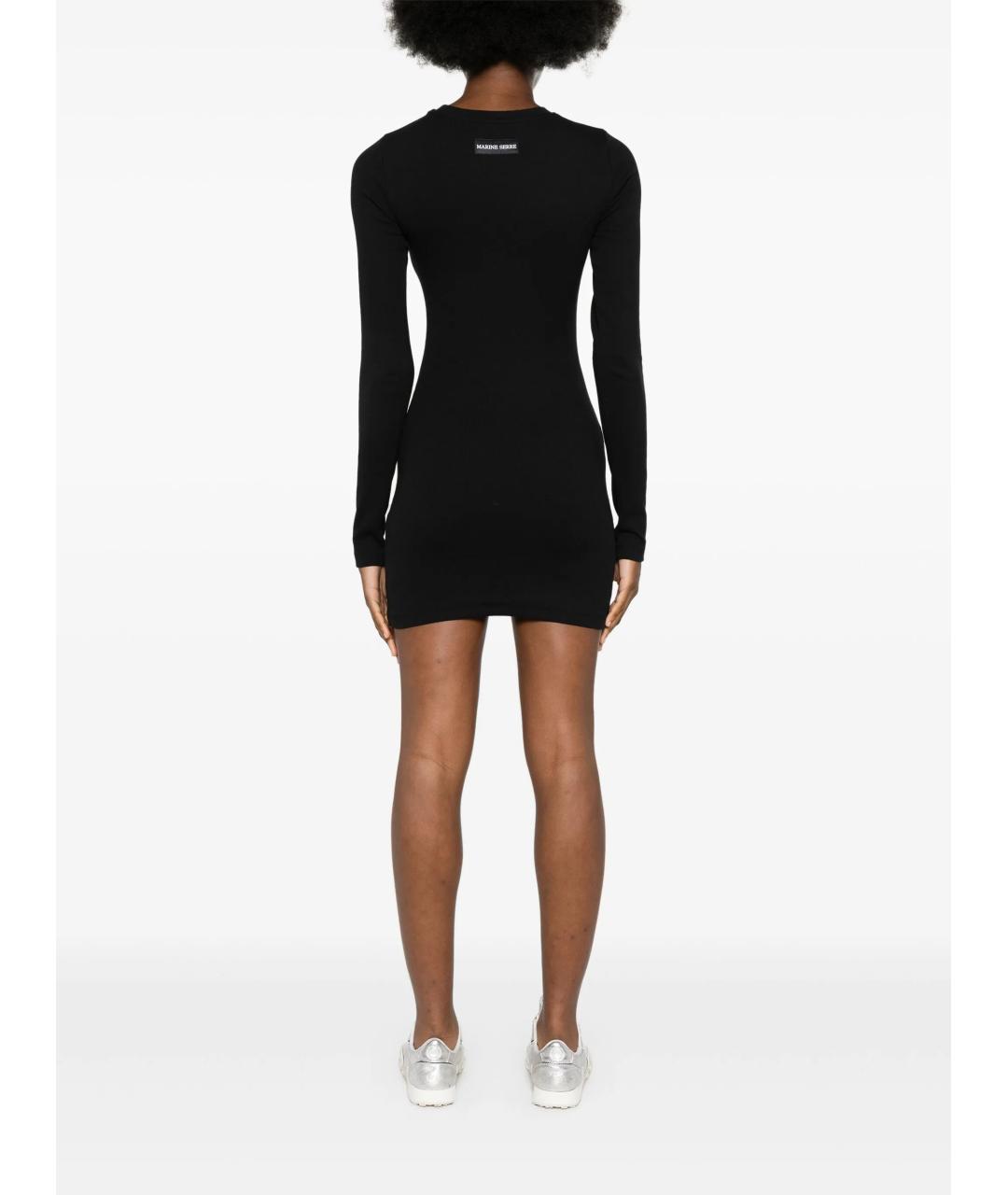 MARINE SERRE Черное хлопковое повседневное платье, фото 4