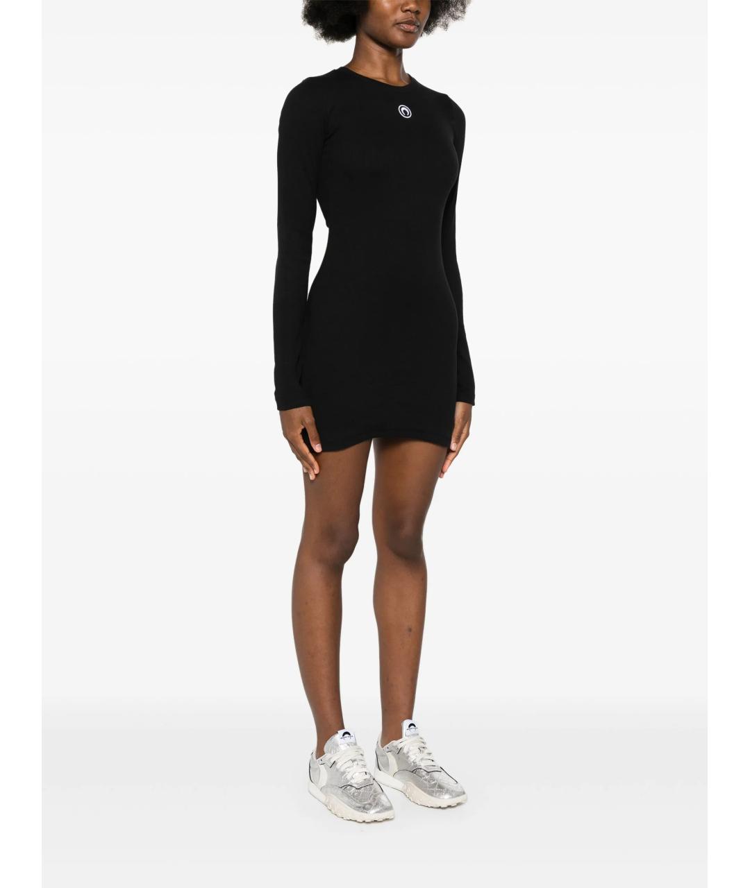 MARINE SERRE Черное хлопковое повседневное платье, фото 3