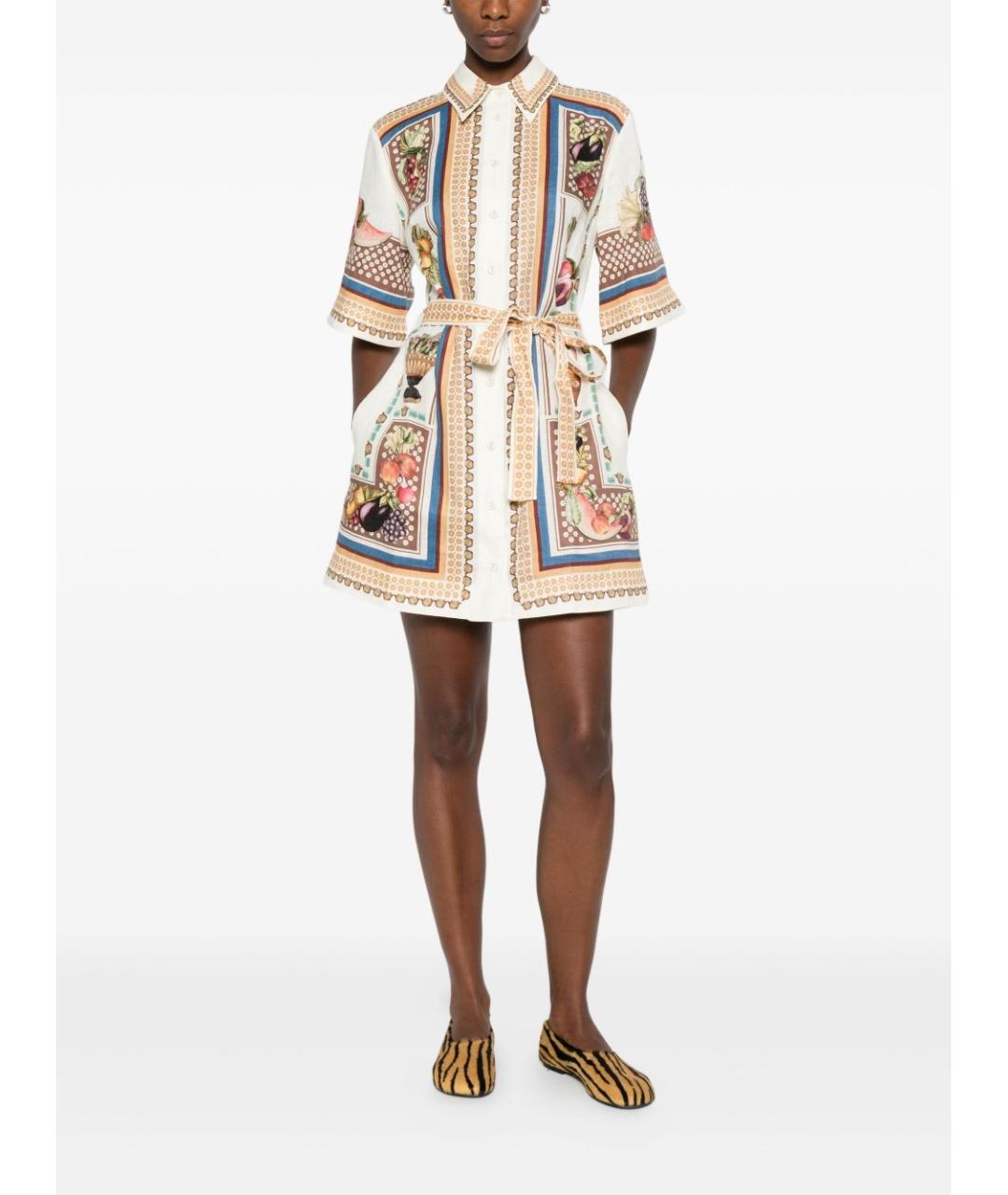 Alemais Мульти льняное повседневное платье, фото 2